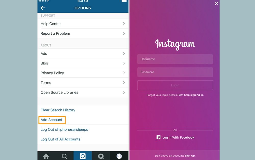 How to log out from Instagram from a mobile device